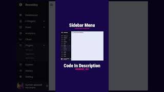 Sidebar Menu | Tap rewebby in the comment to get code #web #htmlcss #javascript #website #trending