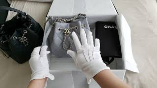 Bag of the Day 45: CHANEL Drawstring Bucket Bag in Grey Lambskin 20S  Collections #bagoftheday 