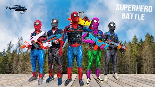 PRO 5 SUPERHERO Survival Battle || Which Spider-Man Will Win ??? ( Epic Nerf War ) by SPLife TV