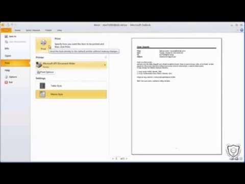 Kako isprintati email (Outlook 2010)