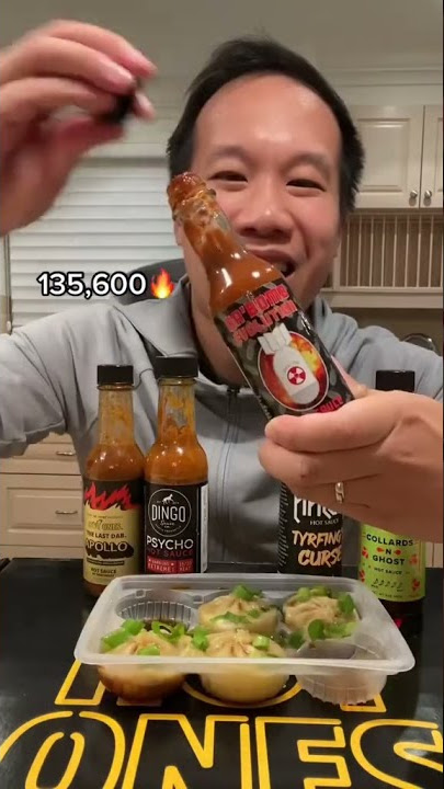 Trying the SPICIEST Hot Ones Hot Sauces With Dumplings 2 million Scoville! | REACTION AND RATING