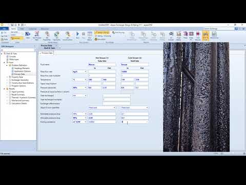 Расчет/Моделирование кожухотрубчатого теплообменника нагрева битума с использованием Aspen EDR