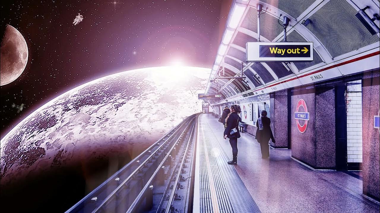 Космическая железная дорога. Train space station. Поезд в космосе. Космический корабль внутри. Летающий поезд.