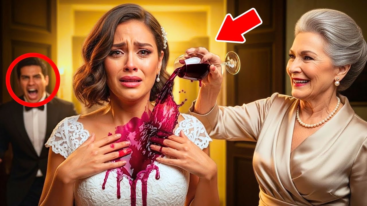 SU SUEGRA LE TIRÓ VINO A SU VESTIDO DE NOVIA… PERO LA REACCIÓN DEL NOVIO DEJÓ A TODOS EN SHOCK.