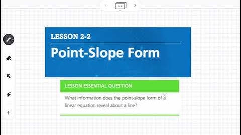 Point-Slope Form of a Line (Lesson 2-2)