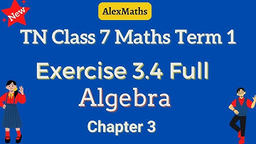 TN 7th Maths |  Exercise 3.4 Full | Term 1 | Algebra| AlexMaths