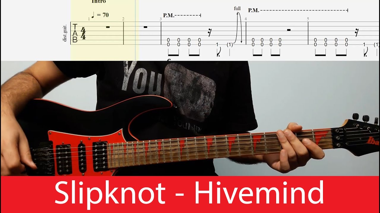Slipknot Hivemind Guitar Cover With Tabs(Drop B)(Slower) YouTube