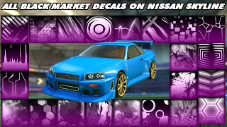 All Black Market Decal On Nissan Skyline - Rocket League Showcase