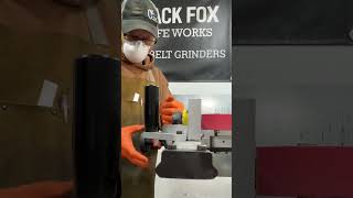Grinding with the Black Fox. #wyomingknifemaker #handmadeinusa #handmadeknives
