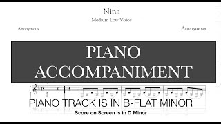 Nina (G.B. Pergolesi) - B-flat Minor Piano Accompaniment - Karaoke - *Subscriber Request*