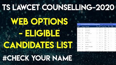 Candidates eligible to excercise web options | TS Lawcet counselling | By Krishna