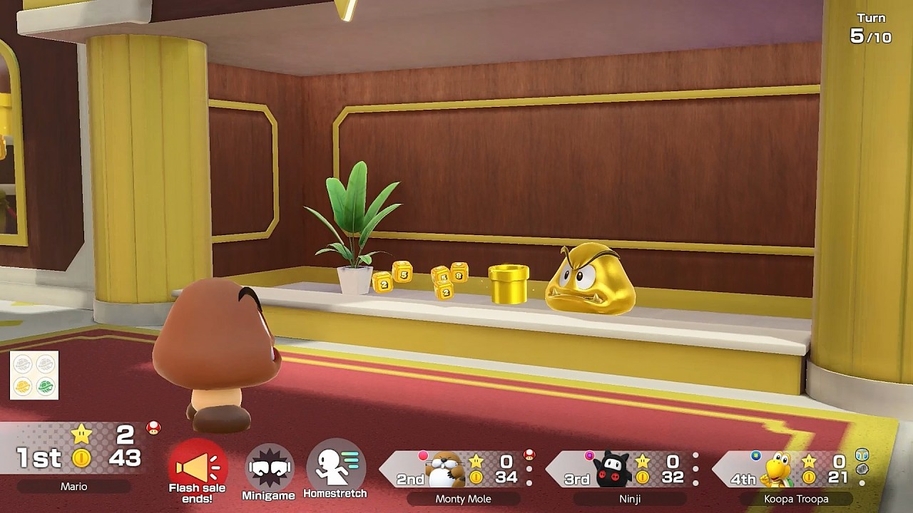 Super Mario Party Jamboree TV #46 Rainbow Galleria Goomba vs Koopa Troopa vs Monty Mole vs Ninji