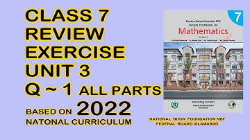 Mathematics Class 7  | Unit 3 Review Exercise Q 1 All Parts | Ratio Rate &Proportion | Federal Board