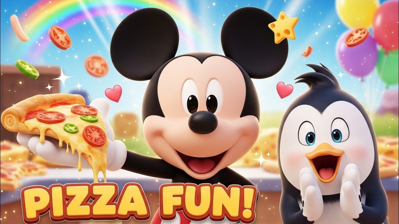 Mickey Mouse Pizza Adventure! 🍕 Penny Penguin Joins the Fun | Kids Cartoon