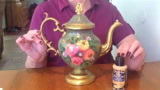 DIY - Decorate Old Silver Teapots with Gold Acrylic Paint