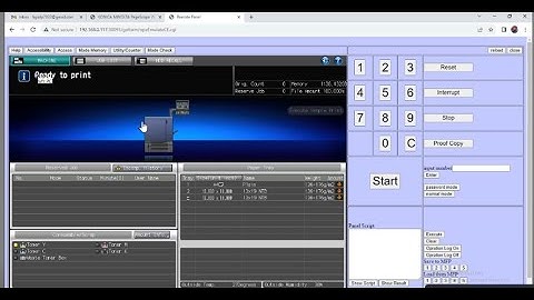 How to access remote panel in Konica Minolta C 6100 1100 1060 2060 6000 3070 73hc 2070