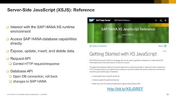 [DEPRECATED] - SAP HANA Extended Application Services (XS) 4/11: Server-Side Javascript (XSJS)