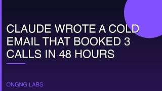 Claude Wrote a Cold Email That Booked 3 Calls in 48 Hours