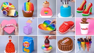 1000 Oddly Satisfying Rainbow Cake Decorating Compilation So Yummy Chocolate Cake Hacks Tutorials