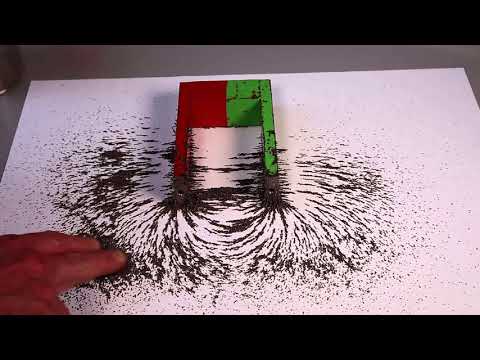 Video: Welches Muster entsteht, wenn man einen Magneten mit Eisenspäne umstreut?