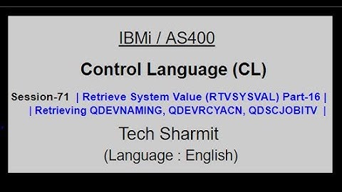Retrieve System Value (RTVSYSVAL) Part-16 | IBM i | AS400 | CLLE | cl programming in IBM i  or AS400