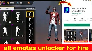ffemote unlock emote for fire App Real Or Fake | How To Get Free All Emotes  In Free Fire 2022 screenshot 4