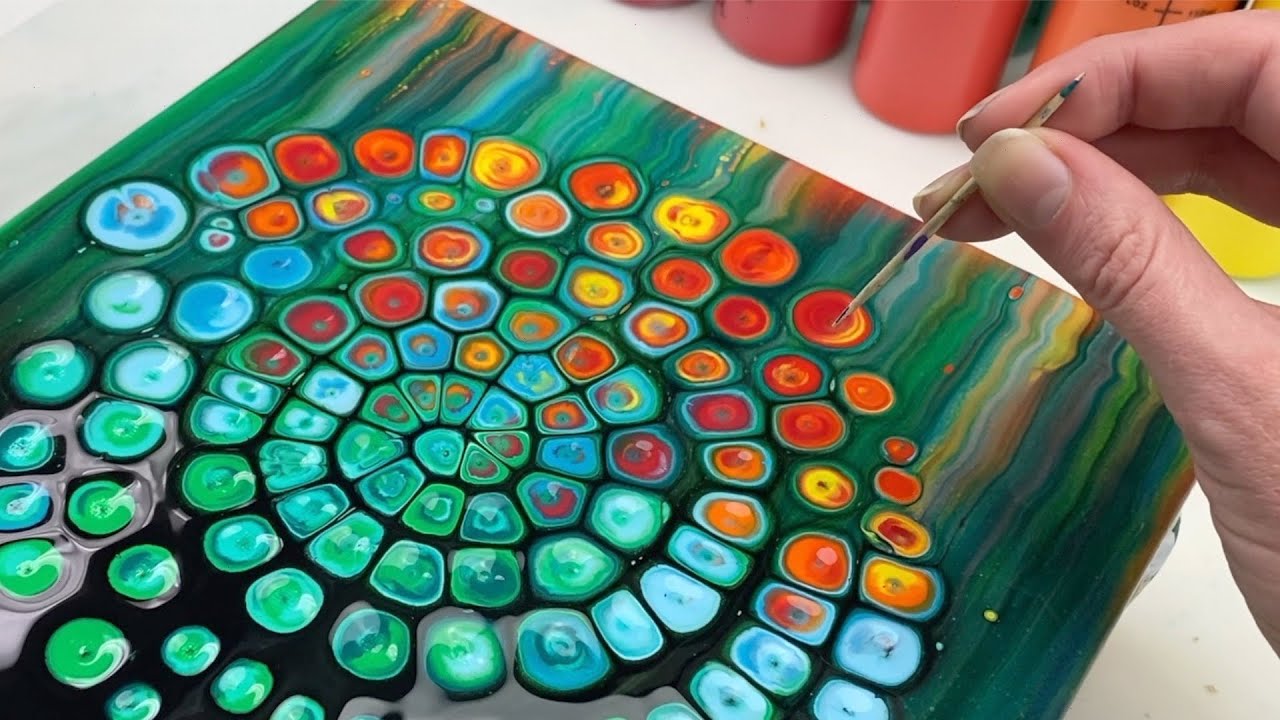 Acrylic Pouring for Beginners, Making Cells with Silicone