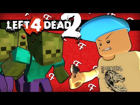 L4D2: Lego Meets Minecraft Zombie Mobs! (Left 4 Dead 2 - Comedy Gaming)