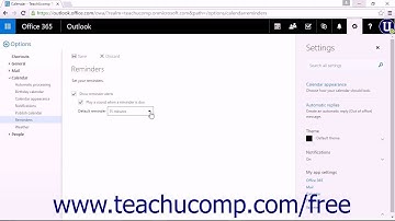 Outlook on the Web Tutorial Changing Reminders Settings Microsoft Training