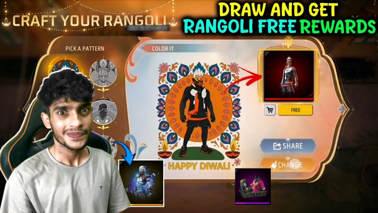 DIWALI RANGOLI EVENT 🪔 Free Fire MaX YouTube