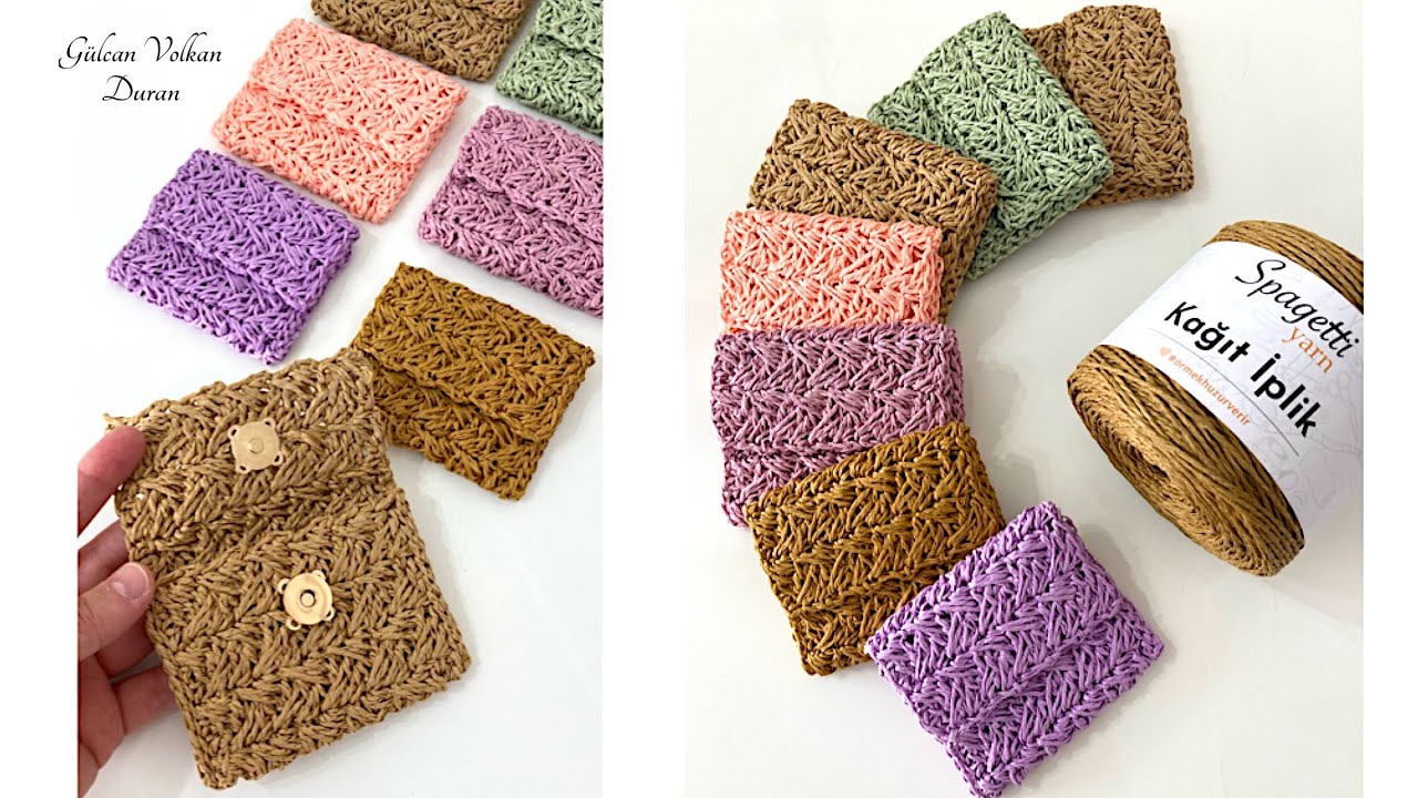 Kağıt İp ile Örgü Çok Kolay Hasır Cüzdan Yapımı Yumuşak Örümlü
