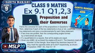 Ex 9.1 Solutions | Ganita Manjari Part 2 | Ch 9 Propositions & Their Converses Que 1,2,3 Description