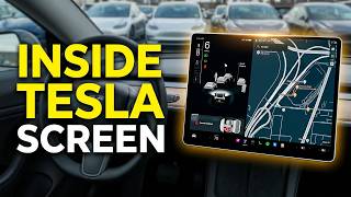 Inside a Tesla rental car Enterprise touchscreen interface