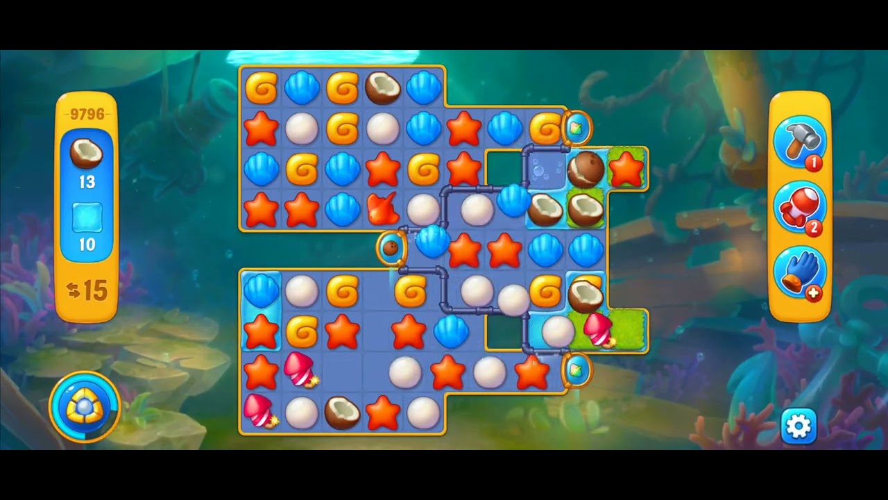 Fishdom Easy Level 9796 (with ingame lightning and bomb boosters ...