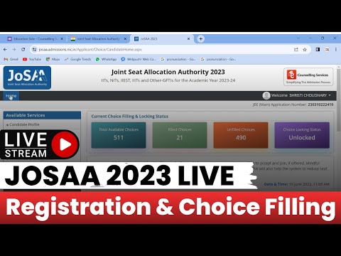 JoSAA Counselling 2023 Live Registration and Choice Filling ✅ Complete Step By Step Procedure