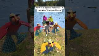 Pov Your  Box Falls Inside A Lake