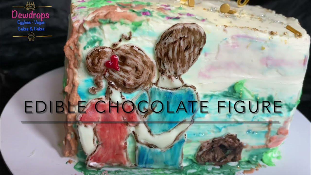 How to make edible Chocolate Decorations for Cake Fondant Substitute YouTube