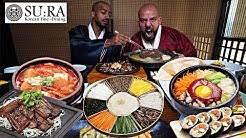 تحدي الاكل الكوري لي اول مره في مطعم سورا 🍱 Korean Food Challenge
