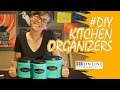 Upcycled Coffee Container Kitchen Organizers