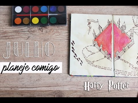 Bullet Journal de Harry Potter - Planeje comigo o mês de julho video to gif