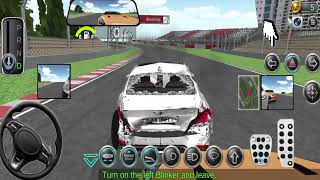 🔥 White Car Racing on Firing Road 🚗💥 | 3D Driving Class 2 | Realistic Car Game screenshot 2