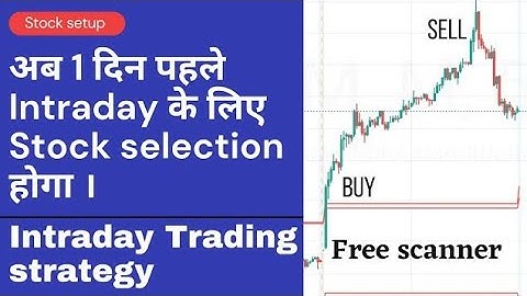 Intraday trading strategy | Stock selection scanner | Free chartink scanner | Stock setup