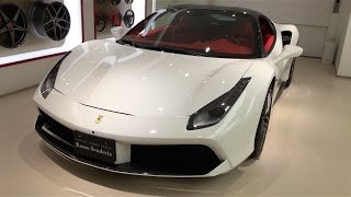 【4K】Ferrari 488 GTB ホワイト ＠ロッソスクーデリア