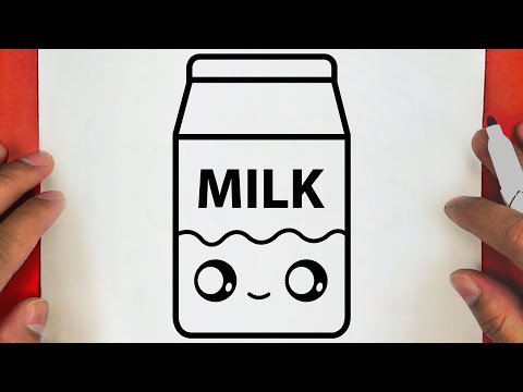 COMO DESENHAR UMA CAIXA DE LEITE BONITO, DESENHO FÁCIL PASSO A PASSO/HOW TO DRAW A CUTE MILK BOX