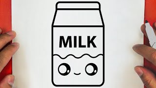 COMO DESENHAR UMA CAIXA DE LEITE BONITO, DESENHO FÁCIL PASSO A PASSO/HOW TO DRAW A CUTE MILK BOX