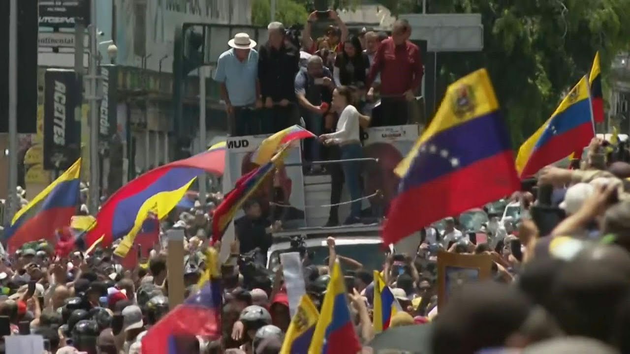Venezuela opposition leader Machado arrives at anti-Maduro election protest | AFP