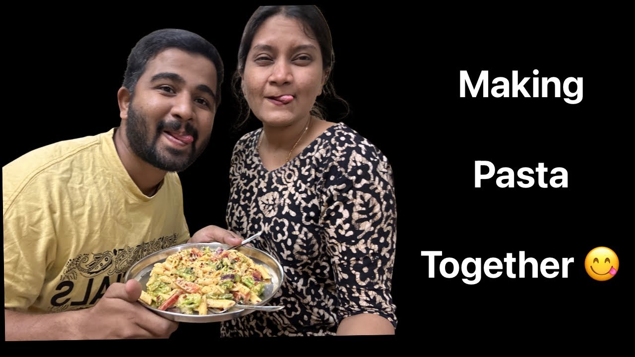 आमचा किचन टाइम ❤️ आम्ही दोघांनी मिळून पास्ता बनवला 🍝 प्रेम, मजा आणि थोडीशी मस्ती 😍 #couplecooking 