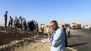 حادث انقلاب سيارة قادمة من مدينة نجع حمادى