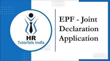 Online Joint Declaration Application | PF Joint Declaration Request by Employee | HR Tutorials India