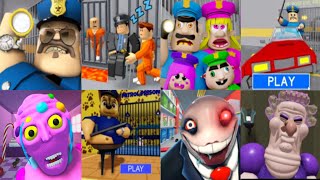 7 Speed Runs in Mr Candy Store, Barry v2, Bruno Family, Epic Prison, Car, Paw Patrol Scary Obby Game